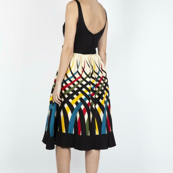 NWT Medium Retro Vintage Inspired Jean Border Dress by Voodoo Vixen Modcloth - Picture 2 of 9